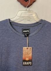 Anapo Clothing Mens 2xl Blue Super Soft Long-Sleeved Pullover Shirt NWT! A6618
