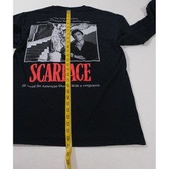 Scarface Shirt Mens Medium Black Tony Montana Movie Graphic Long Sleeve Cotton