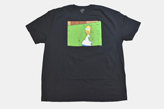 The Simpsons Mens Homer Simpson Emerging From A Bush Black Shirt New S-2XL