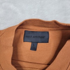 Just Attitude Shirt Men Large Crewneck Basic Cotton Minimalist Embroidery 1987