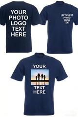 Custom Photo & Text T-Shirt – Add Your Own Image Logo Personalized Casual TShirt