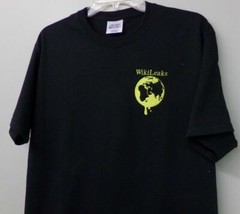 WikiLeaks Dripping Globe Embroidered T-Shirt S-6XL, LT-4XLT Snowden Assange New