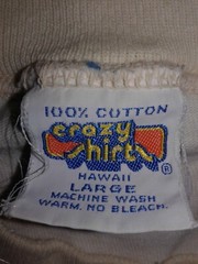 Vintage 70s Cut Crop Tee Hawaiian Crazy Shirt 1973 Palm Waves Beach Surf Hawaii