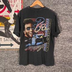 Daniel Ricciardo Formula 1 T Shirt Size Large Faded Black Vintage Style AOP Car