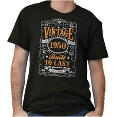 Built To Last Whiskey Retro Birthday Gift Womens or Mens Crewneck T Shirt Tee