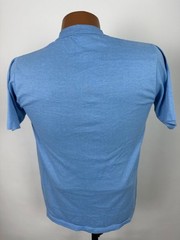 Vintage 80s Graphic T-Shirt M Tight Fit Shower Novelty Grunge Sports Blue USA