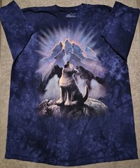 The Mountain 2XL Purple/DK Blue Leader Of The Pack Wolf Tie Dye T-Shirt