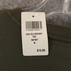 CSG Champs Sports Gear Men Shirt Medium Olive Green Short Sleeve Pleated Sleeves