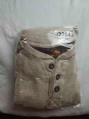 Northwest Territory Shirt Mens L Beige Henley Cozy Minimalist Heritage Workwear