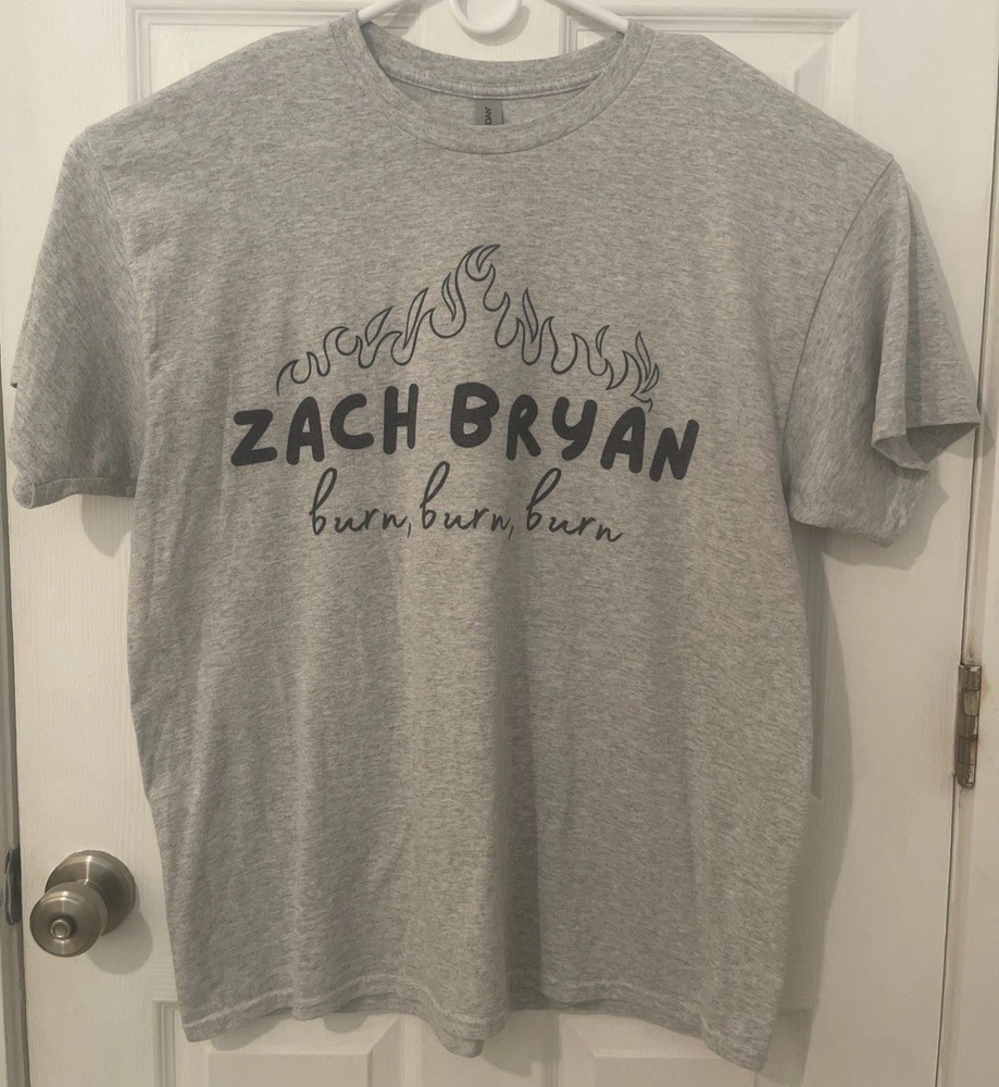Zach Bryan Burn Burn Burn Grey T-Shirt Size XL Unisex Tee Country Music