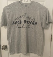 Zach Bryan Burn Burn Burn Grey T-Shirt Size XL Unisex Tee Country Music