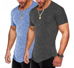 Men Casual Sport Round Neck Long Sleeve Slim Fit Top T-Shirt Muscle Gym Active