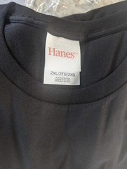 Hanes Men O5280 T-Shirt BLACK Sz 2XL-Large Crewneck Short Sleeve Plain Cotton