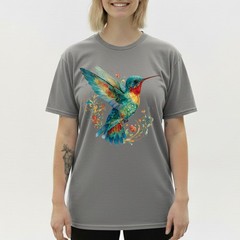 Hummingbird Floral Art Nature Retro Gift Men Women T-Shirt Tee
