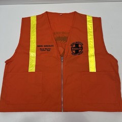 XL Vintage Santa Fe Railroad Safety Vest Orange Reflective Hi Vis Workwear BNSF