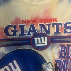 Y2K 2008New York Giants NFL Tie Dye All Over Double Sided T-shirt Red Blue Sz L