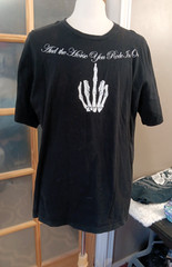 Fearless Skeleton Hand Middle Finger The Horse You Rode Graphic T-Shirt XL Tee