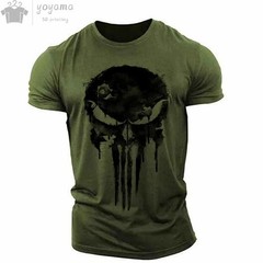 The Punisher T-Shirt Mens 3D Print Tee Military Patriotic Skull Streetwear Shirt
