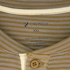 Cremieux Men’s Long-Sleeve Henley Shirt XXL Gold Gray Striped NWT $69.50