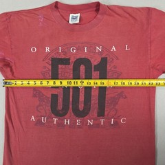 Vintage Levi’s 501 Shirt Mens XL Red Spellout Single Stitch Spellout Distressed