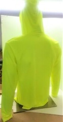 Hi Vis Long Sleeve Safety Shirt With Hoodie, Polyester Birdeye Mesh Fabric