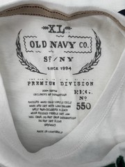Old Navy Men’s Graphic Logo Crewneck Short Sleeve T-Shirt XL White Green Black