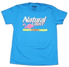 Natural Light Adult New T-Shirt – Naturdays Flamingo Logo Pic