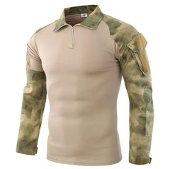Tactical Combat Shirt Men Army Military Camo Long Sleeve Airsoft Hunting