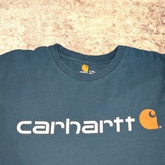 Carhartt Original Fit T Shirt Men’s L Tall Blue Front Logo Graphic Workwear Tee