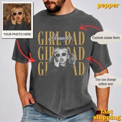 Personalized Dad Photo T-Shirt, Custom Fathers Day Gift Tee