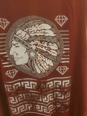 Launder Mens Shirt Size XL Red White Indian Diamonds Hooded Pull On Sleeveless