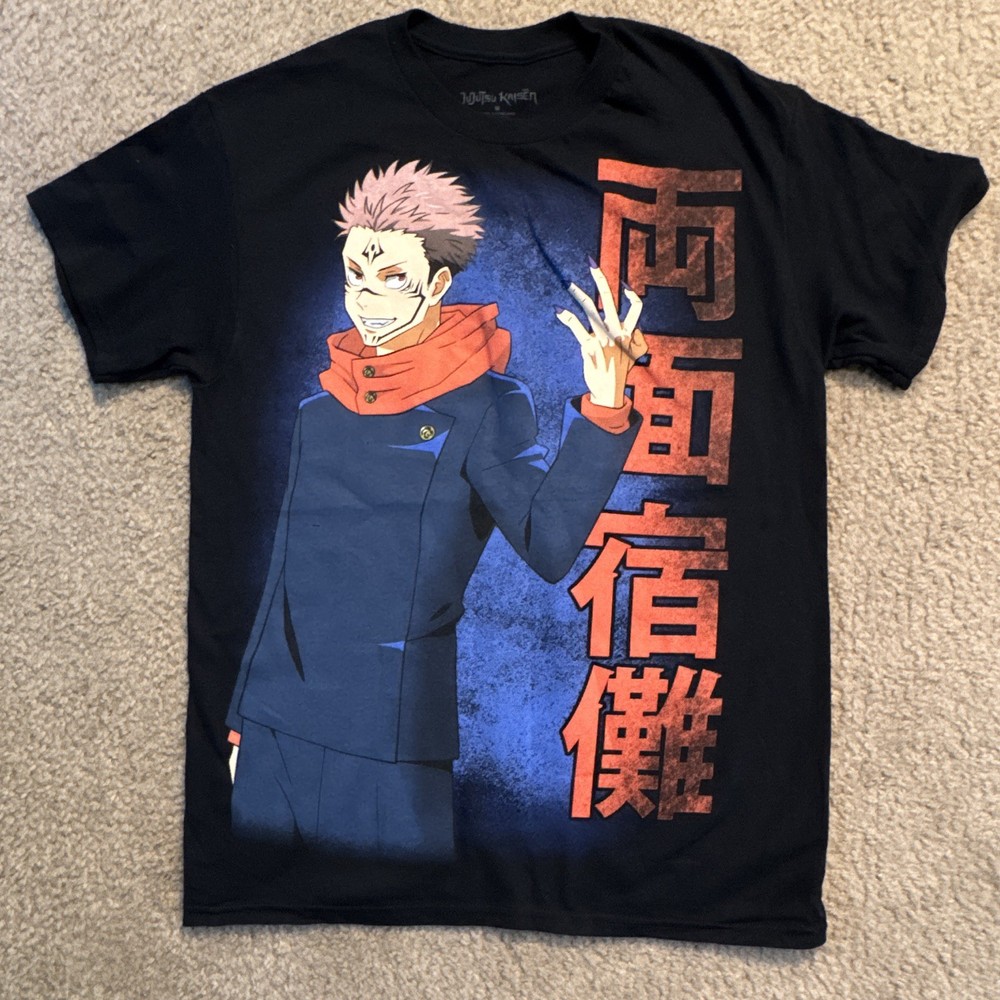 Jujutsu Kaisen Ryomen Sukuna Black Graphic Print T-Shirt Men’s Size M Anime