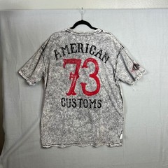 Affliction Reversible T Shirt Mens 3XL Distressed Y2K Gray Black Red Grunge NWT