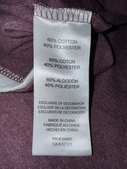 Lee Men’s V-Neck Heather Maroon T-Shirt XXL