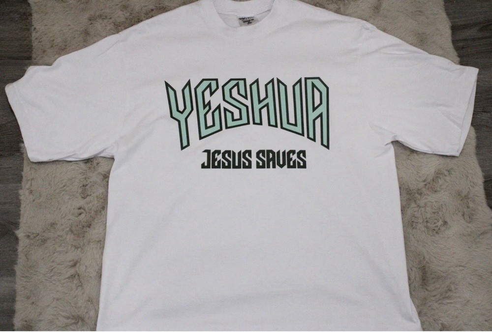 NWOT ShakaWear 100% Cotton Yeshua Jesus Saves Large Cropped T Super Max Heavy