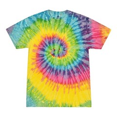 Tie Dye T-Shirts Multi-Color Kids & Adult Short Sleeve Cotton Colortone