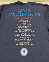 New Van Morrison US Tour 2023 Band T Shirt Mens Small Navy Blue Graphic Concert