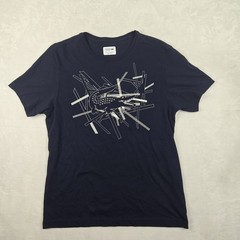 Lacoste Sport Ultra Dry Navy Blue Short Sleeve Crew Neck T Shirt Size XL