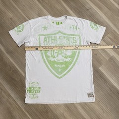American Fighter Shirt Mens XXL White Lime Green Athletics Graphic Tee MMA