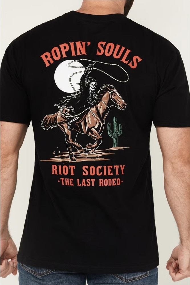 Riot Society Men’s Boot Barn Exclusive Ropin’ Souls Reaper Short Sleeve T-Shirt