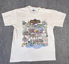 Vintage Universal Studios Shirt Mens Medium White Hollywood Map Graphic 90s