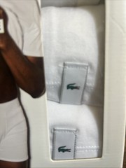 Lacoste Men’s 3pack 100% Cotton Regular Fit Crew Neck Tee White Size XL