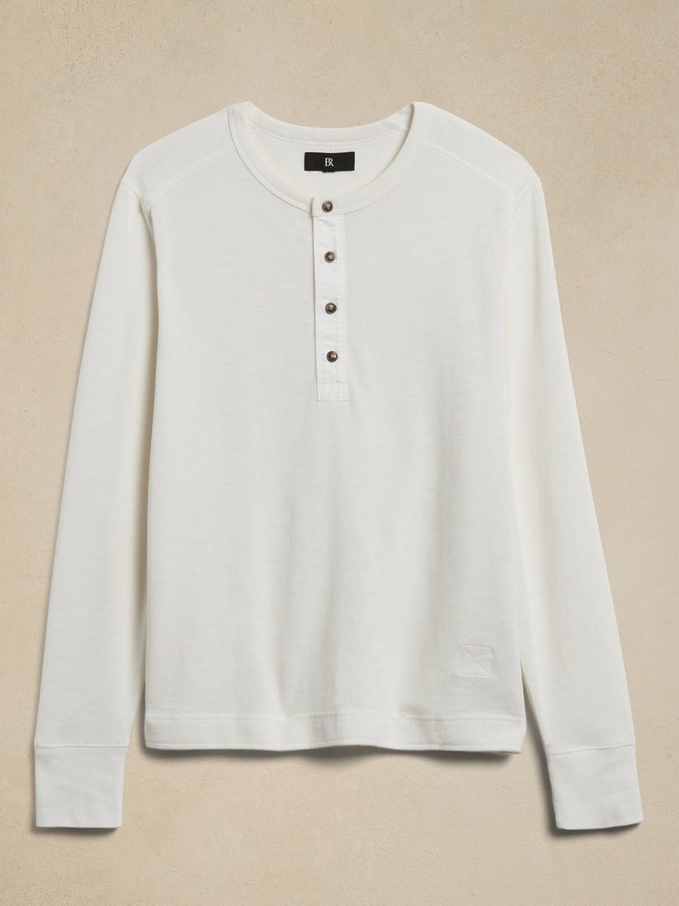 BANANA REPUBLIC Double-Knit Henley T-Shirt #734154