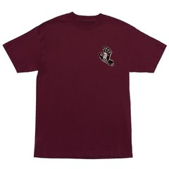 Santa Cruz Skateboards Shirt Screaming Hand Maroon/Black Rose