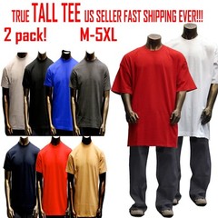 Big and Tall TEE Men Heavy Weight Plain S/S T-shirts Crew Neck Solid 2 pack