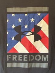 Under Armour Freedom T-Shirt Mens XL Red White Blue Black Flag Patriotic July 4