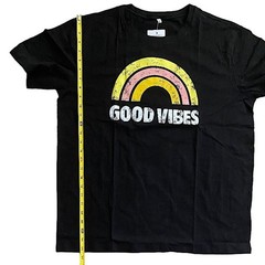 Good Vibes Mens T-shirt Size XL Bohemian Retro Boho Rainbow