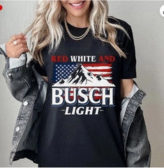 Red White and Busch Light 4th of July Shirt, Independence Day T-Shirt