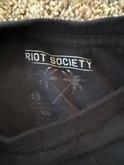 riot society Black Short Sleeve Tee with Panda and Rose Graphic