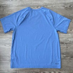 Nike Dri FIT Training T Shirt Mens M Blue Raglan Sleeve Performance Stretch